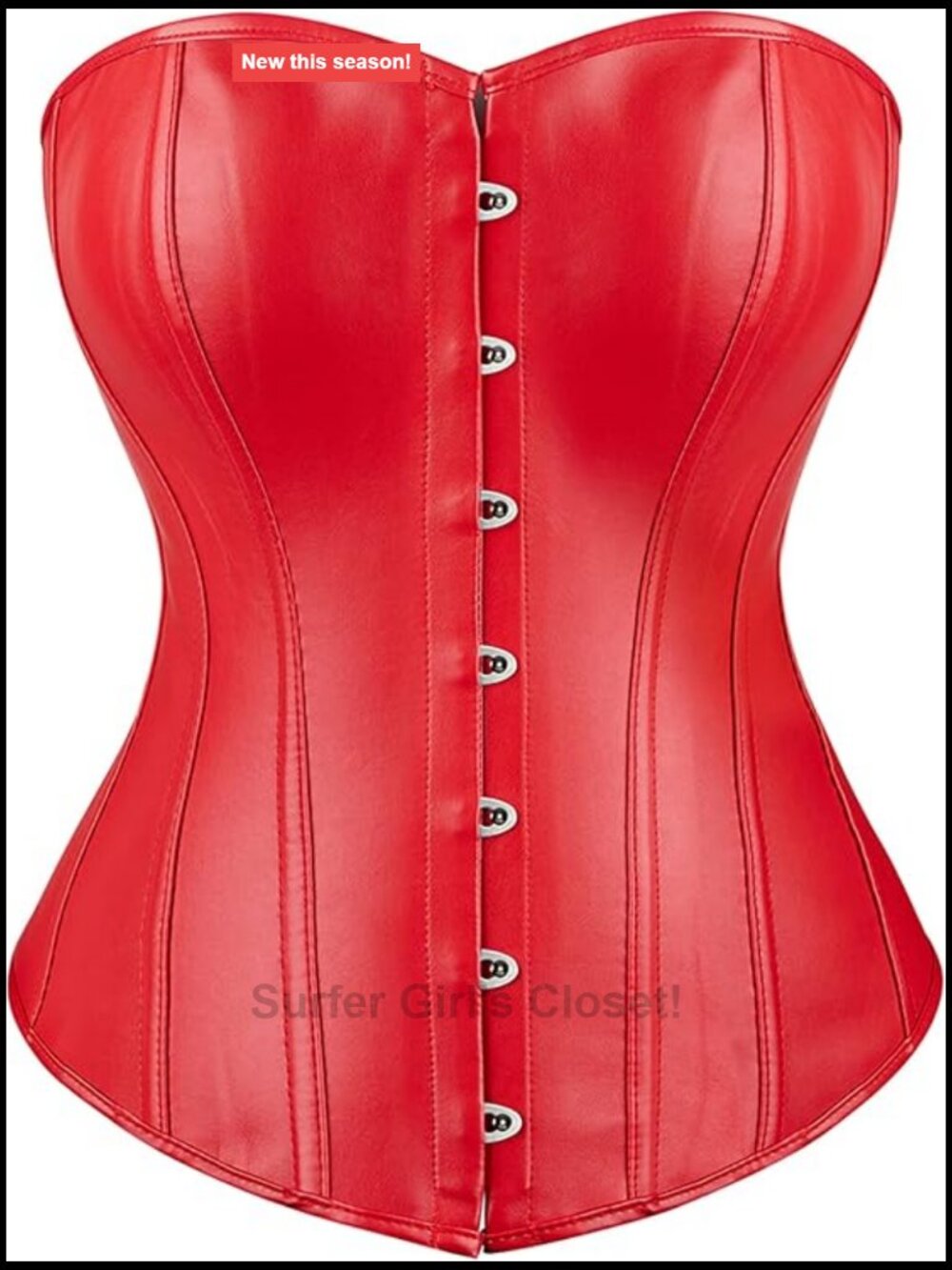 Steampunk Gothic Faux Leather Boned Corset Bustier with Steel & Plastic Bones